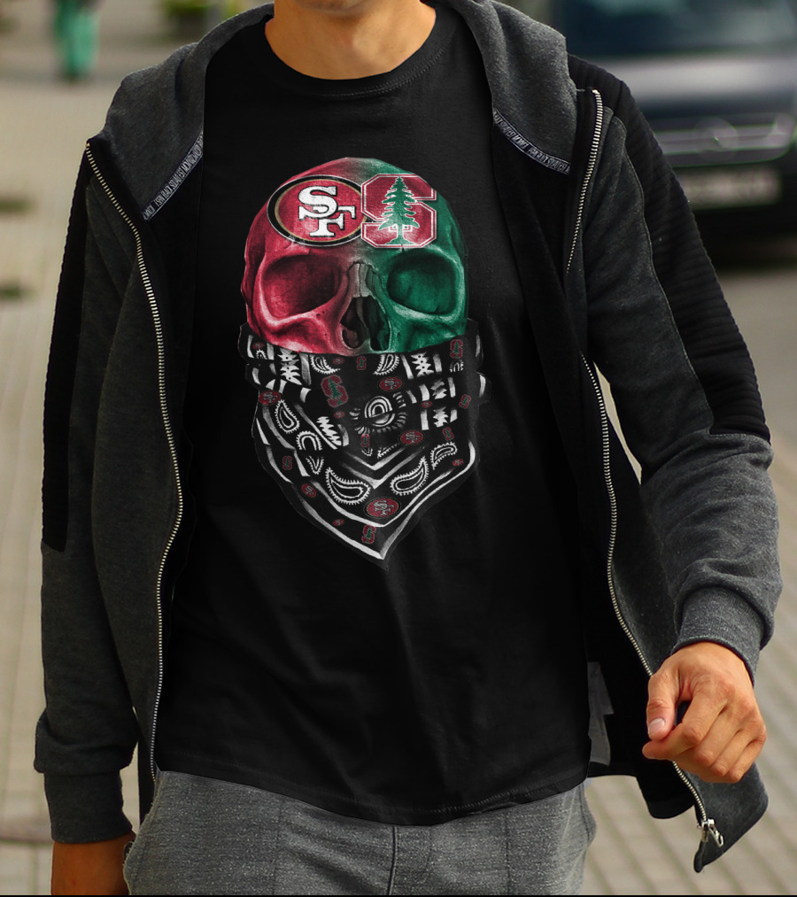 San Francisco 49ers Stanford University Skull Bandana T-Shirt
