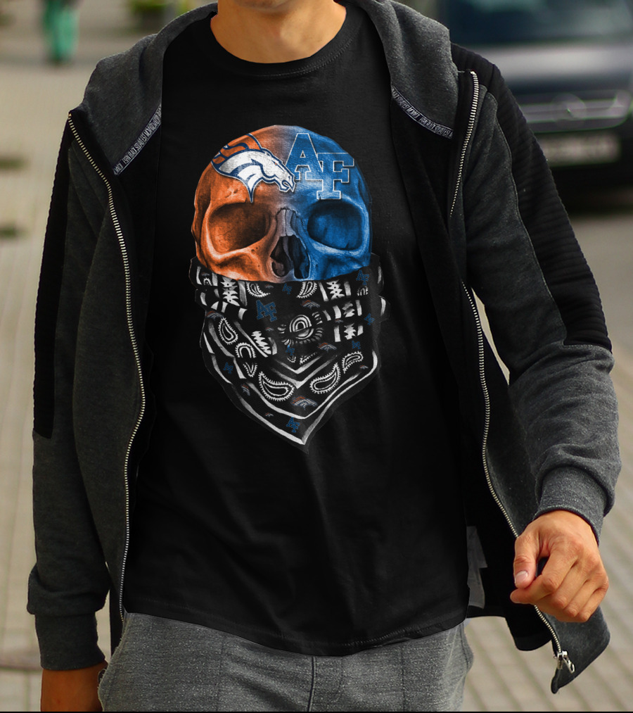 Af Broncos Skull Bandana Sku 015 T-Shirt