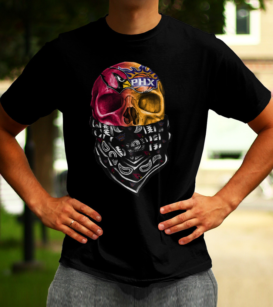 Cardinals Suns Bandana Skull T-Shirt