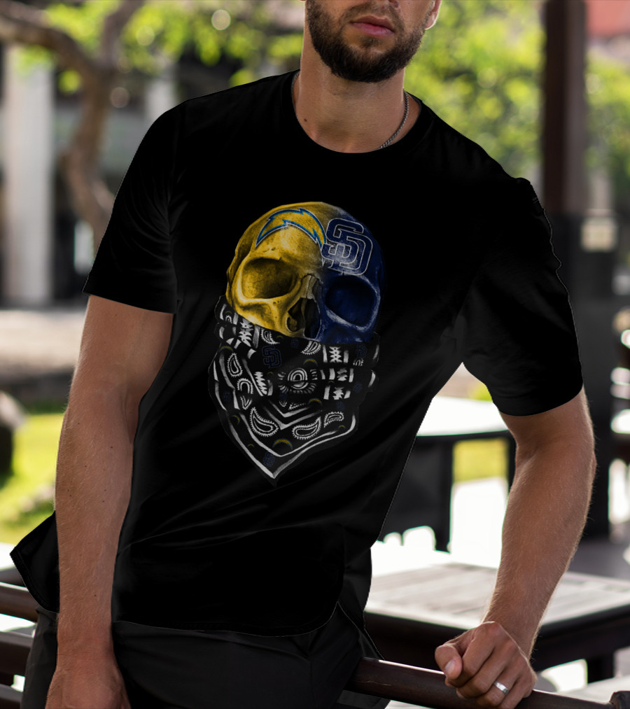 Chargers Padres Skull Bandana T-Shirt