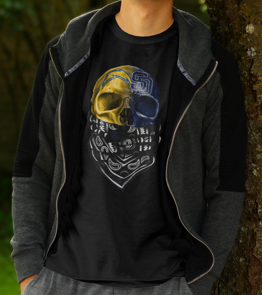 Chargers Padres Skull Bandana T-Shirt