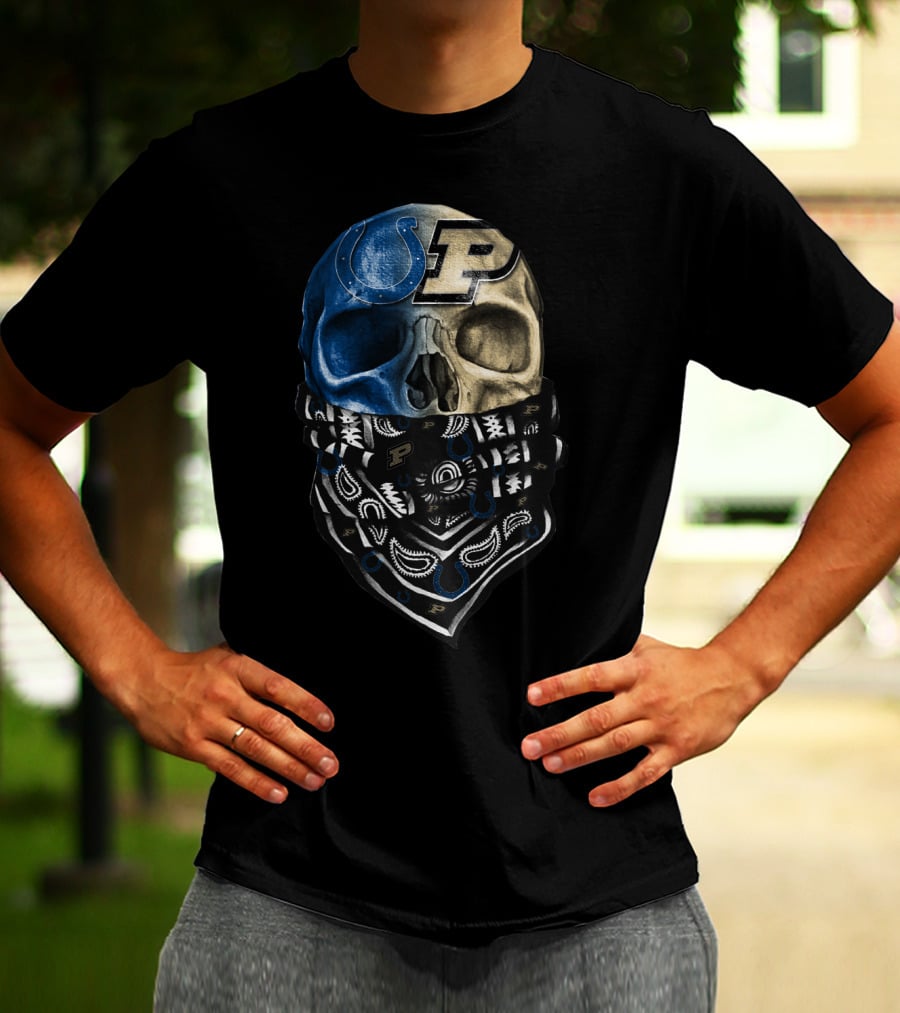 Colts Purdue Skull Bandana T-Shirt