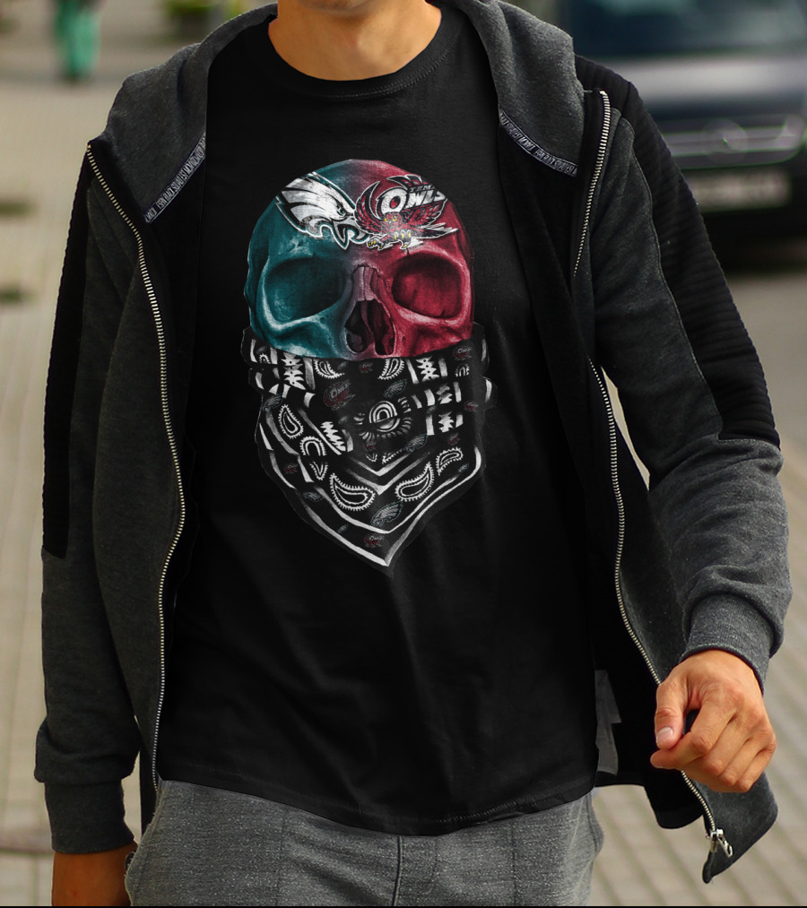 Eagles And Owls Dual Skull Bandana T-Shirt