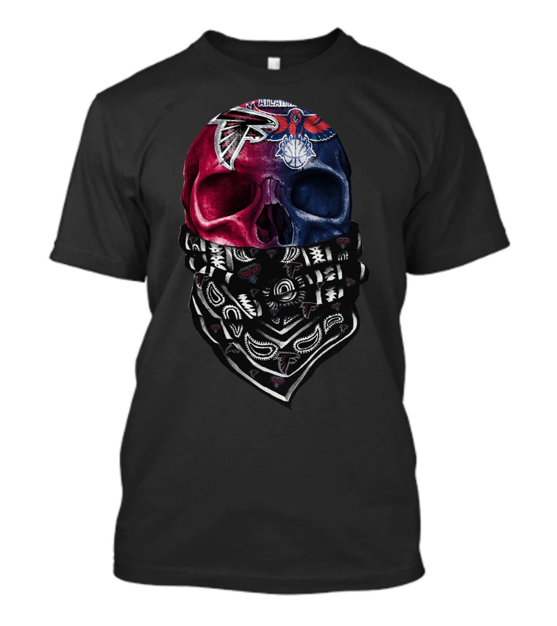 Atlanta Falcons New Orleans Pelicans Bandana Skull T-Shirt