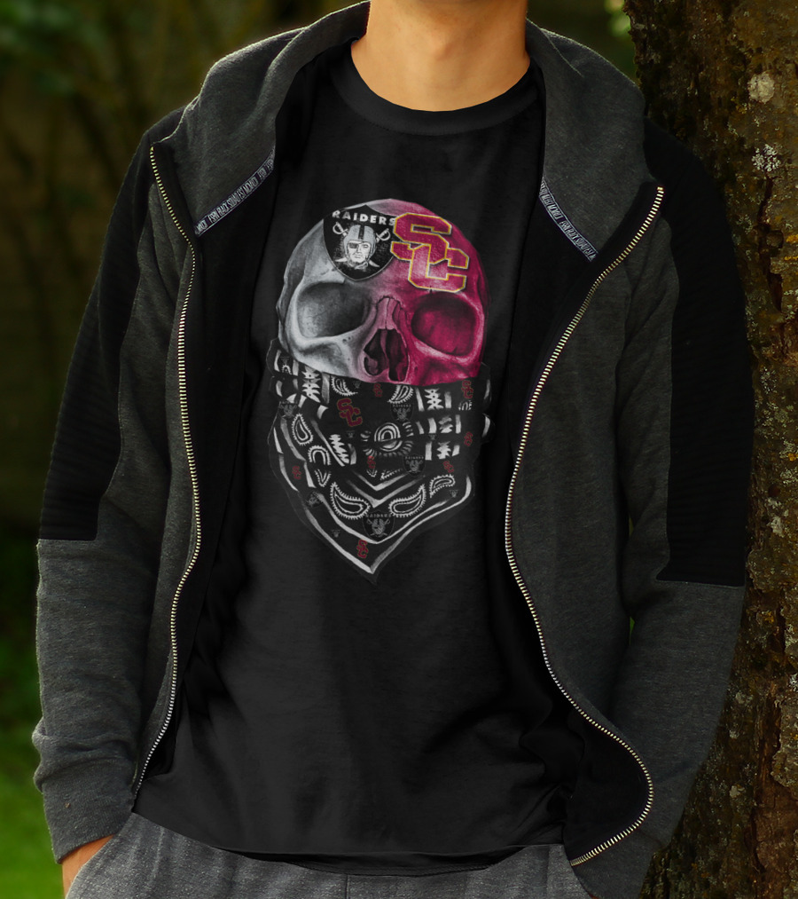 Raiders Usc Skull Bandana T-Shirt