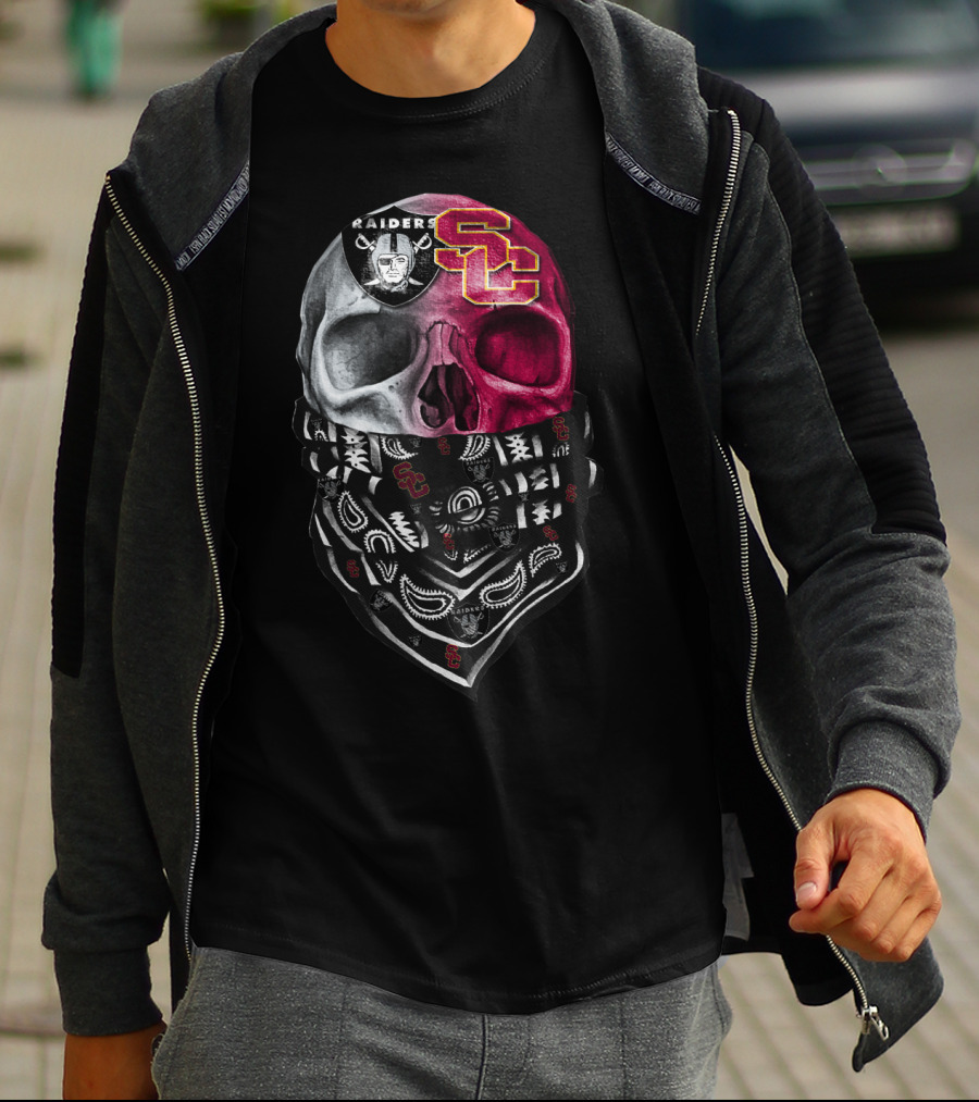 Raiders Usc Skull Bandana T-Shirt