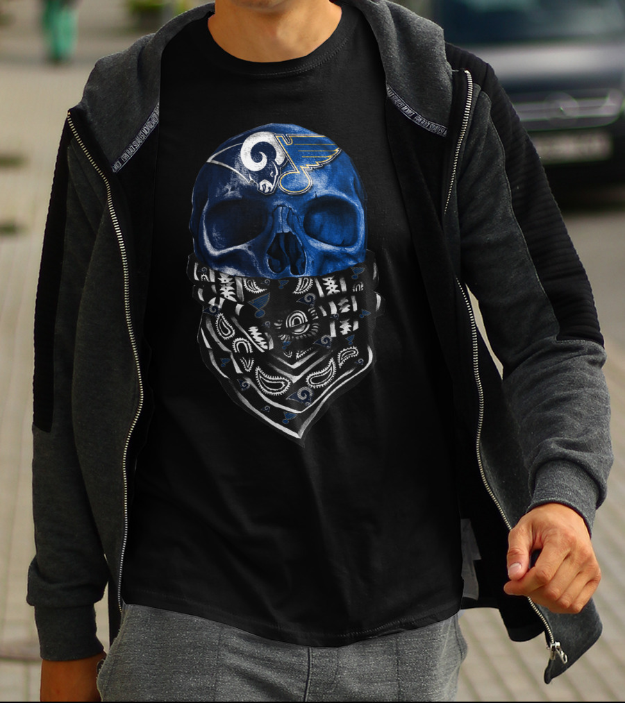 St. Louis Blues Skull Bandana T-Shirt