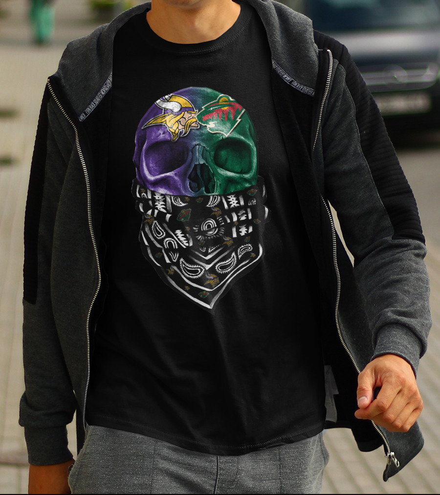 Minnesota Vikings Wild Skull Bandana T-Shirt