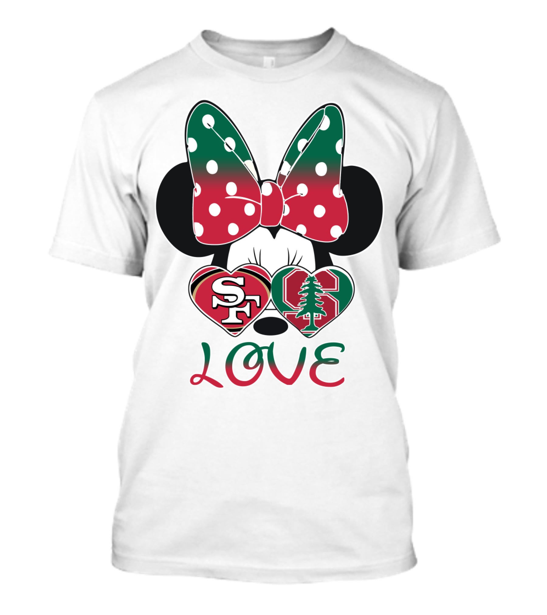 San Francisco 49ers Stanford Cardinal Minnie Mouse Love T-Shirt