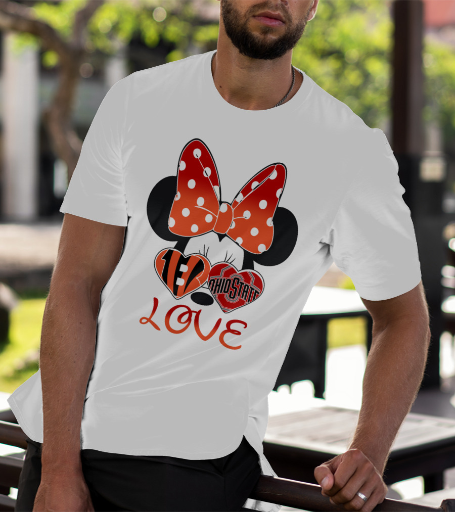 Minnie Mouse Bengals Ohio State Love T-Shirt