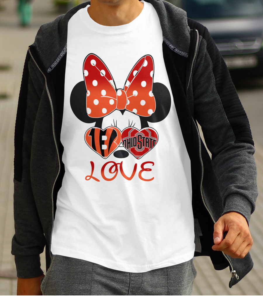 Minnie Mouse Bengals Ohio State Love T-Shirt