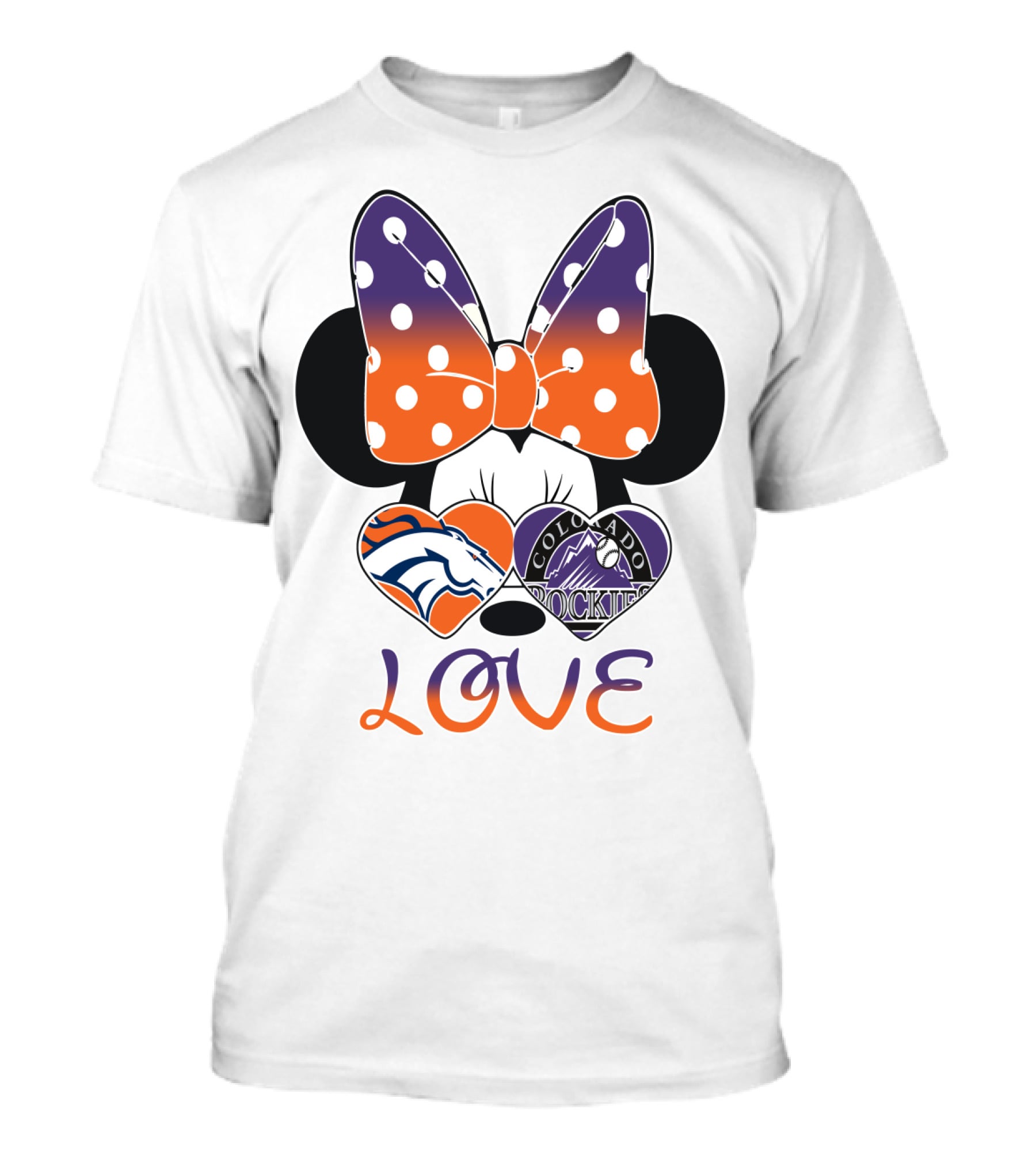 Minnie Mouse Colorado Rockies Denver Broncos Love T-Shirt