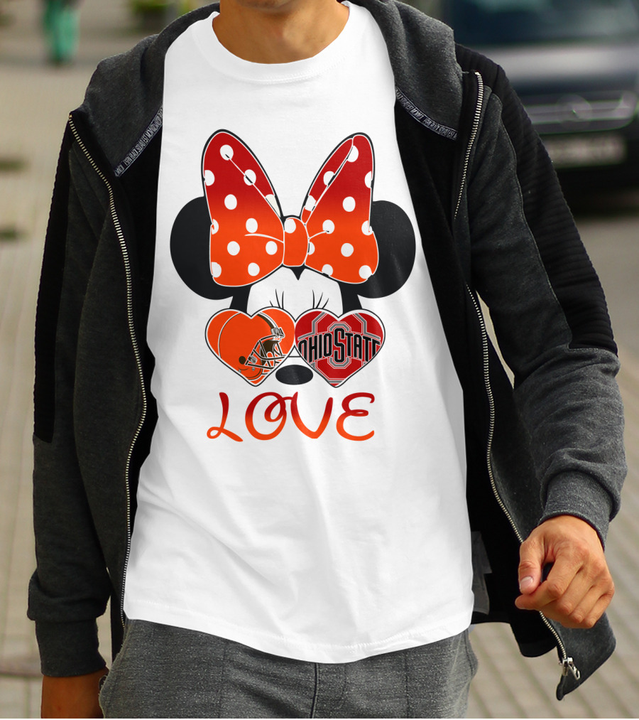 Mic 023 Minnie Mouse Love Cleveland Browns Ohio State T-Shirt
