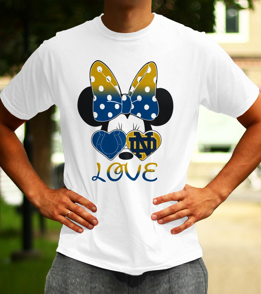 Love Notre Dame Polka Dot Bow Hearts T-Shirt