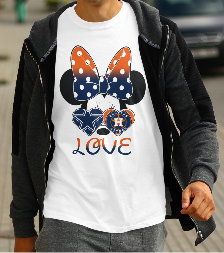 Mic 046 Houston Astros Dallas Cowboys Minnie Love T-Shirt