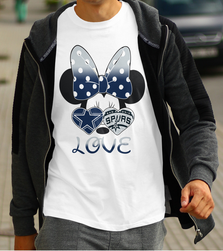 Love Cowgirl Minnie Dallas Cowboys San Antonio Spurs T-Shirt