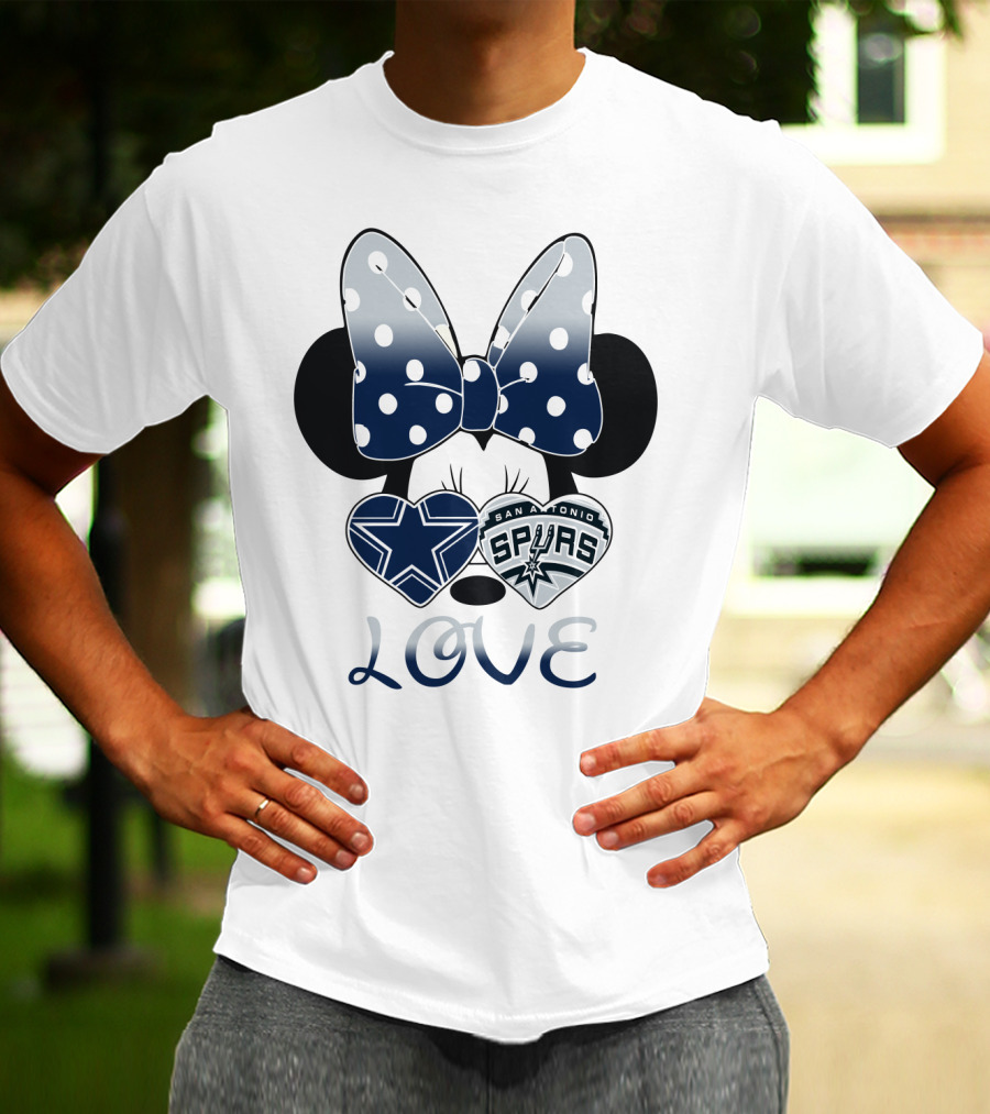 Love Cowgirl Minnie Dallas Cowboys San Antonio Spurs T-Shirt
