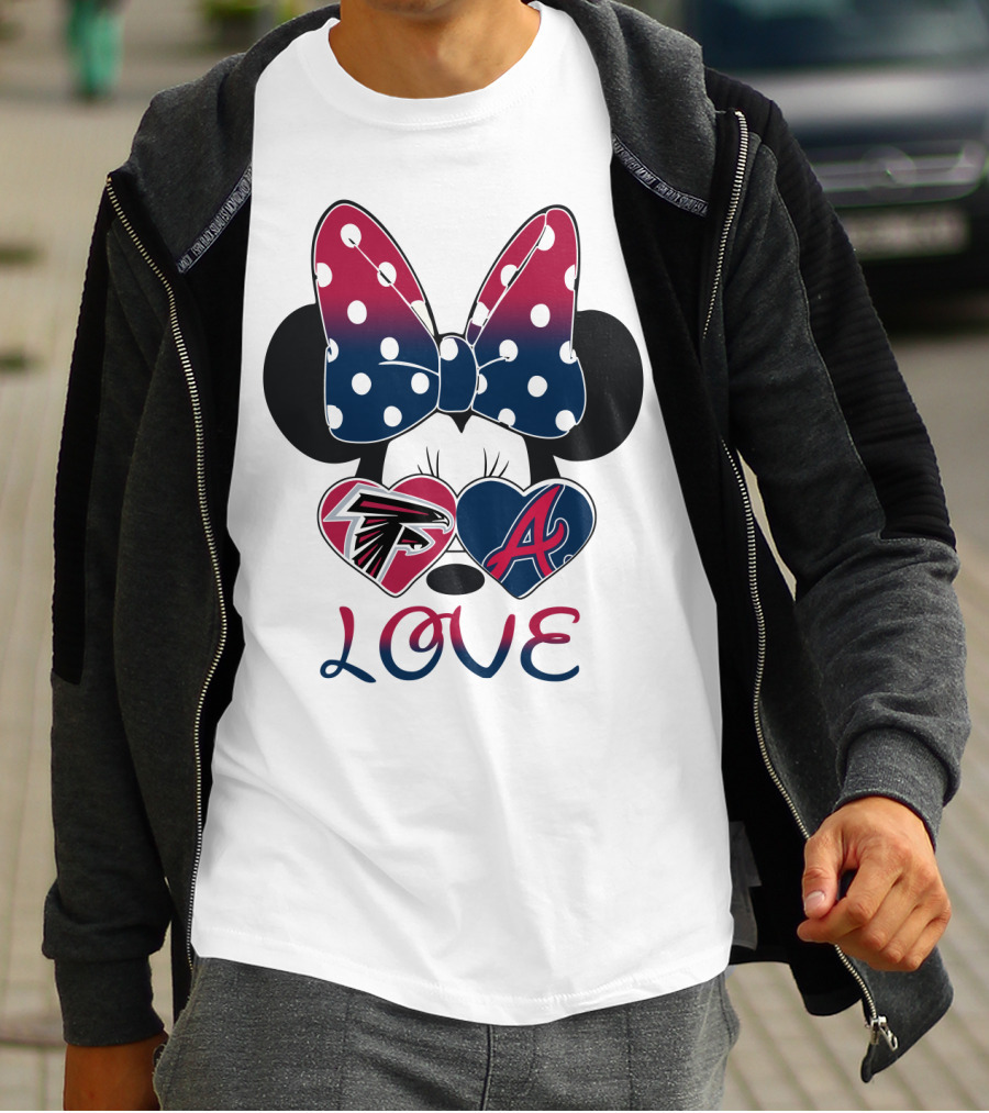 Love Minnie Bow Falcons Braves T-Shirt