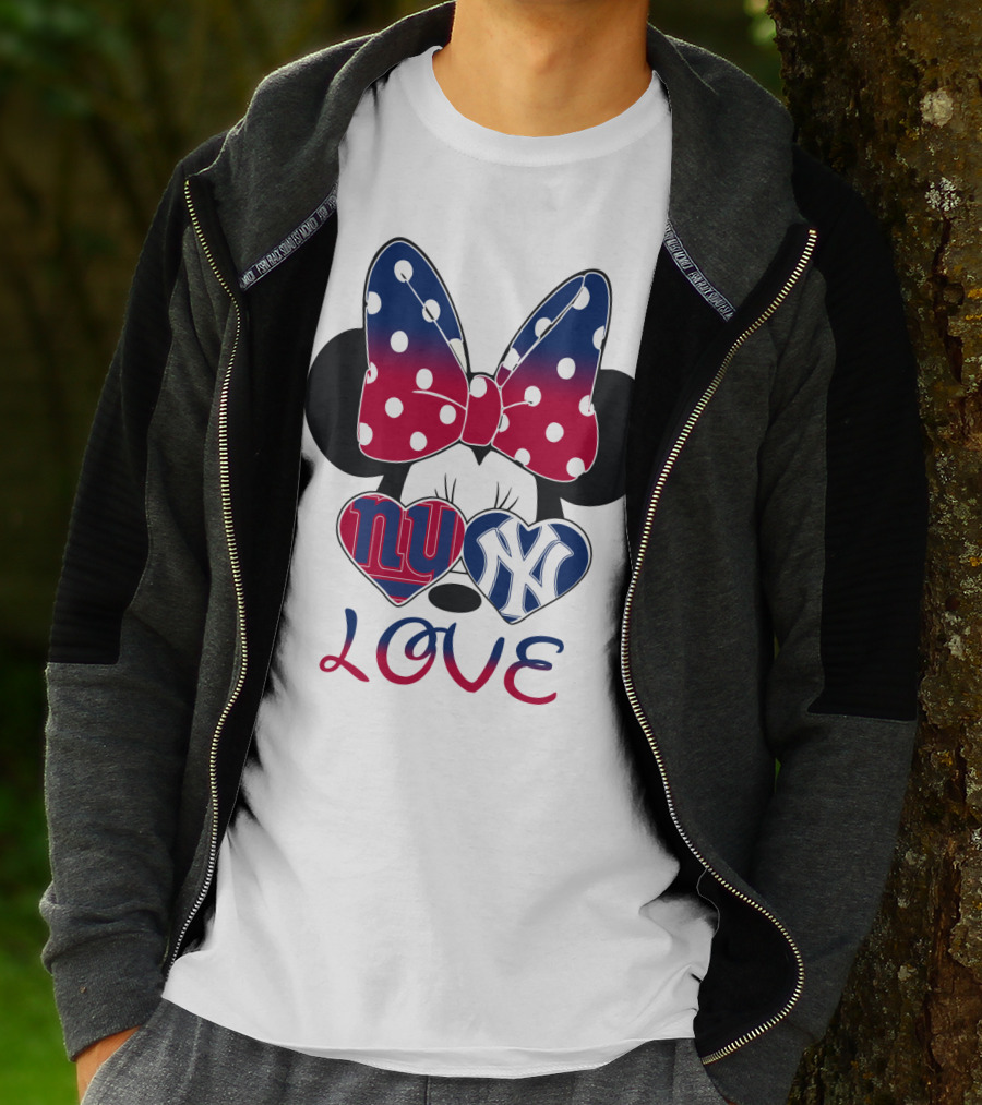 Mic 066 Minnie Bow Giants Yankees Love T-Shirt