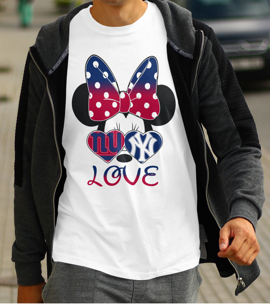 Mic 066 Minnie Bow Giants Yankees Love T-Shirt