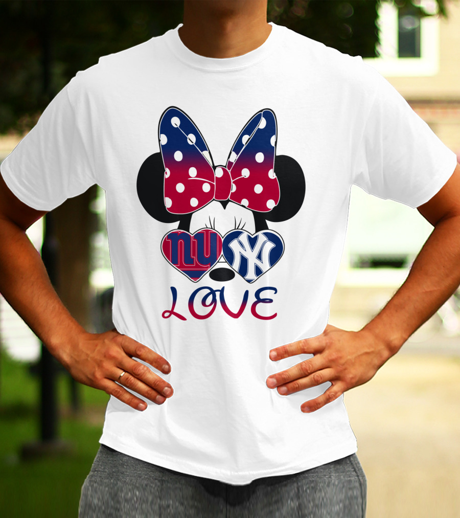 Mic 066 Minnie Bow Giants Yankees Love T-Shirt