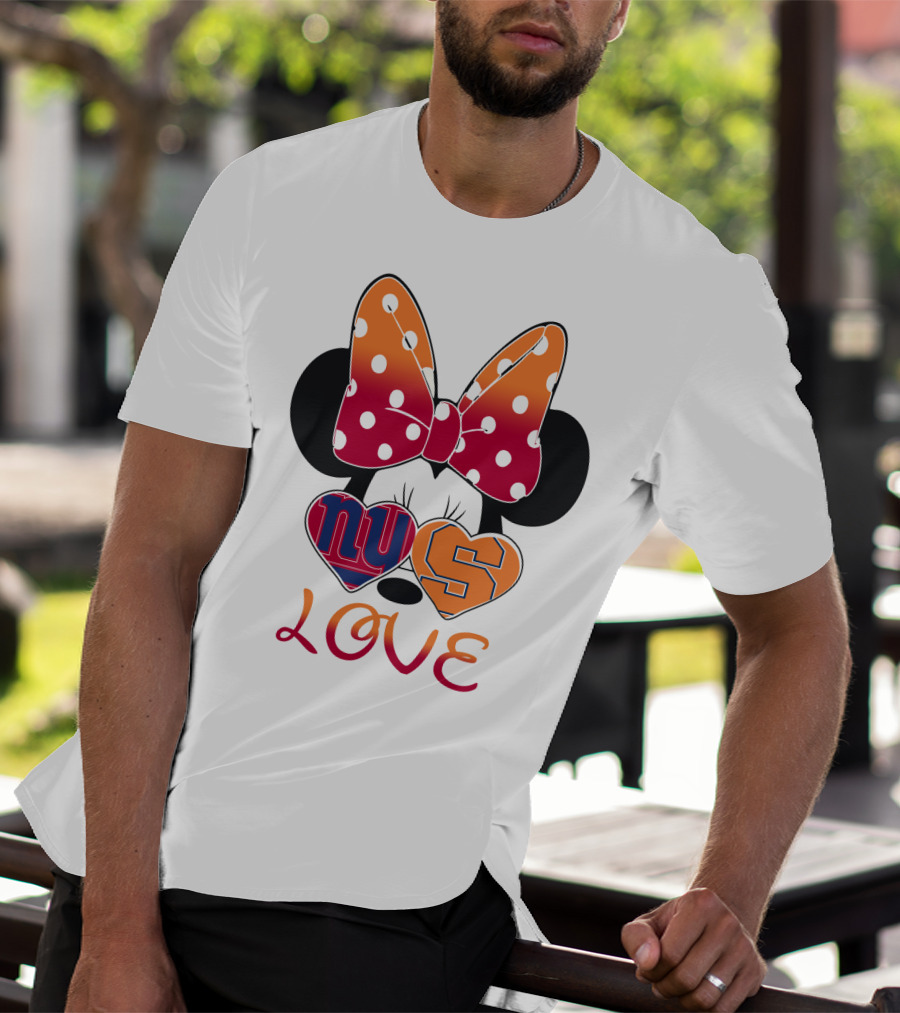 Ny Giants Syracuse Love Minnie Mouse Bow Hearts T-Shirt