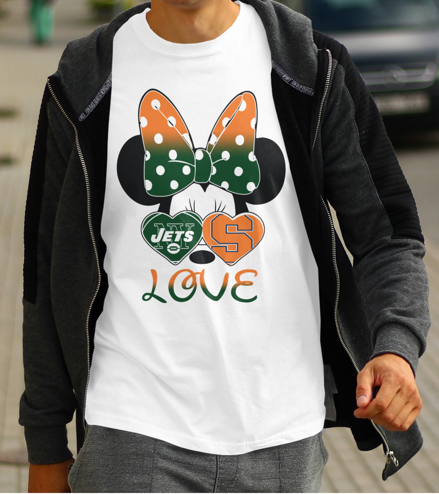 Ny Jets Syracuse Love Minnie Ears Bow T-Shirt