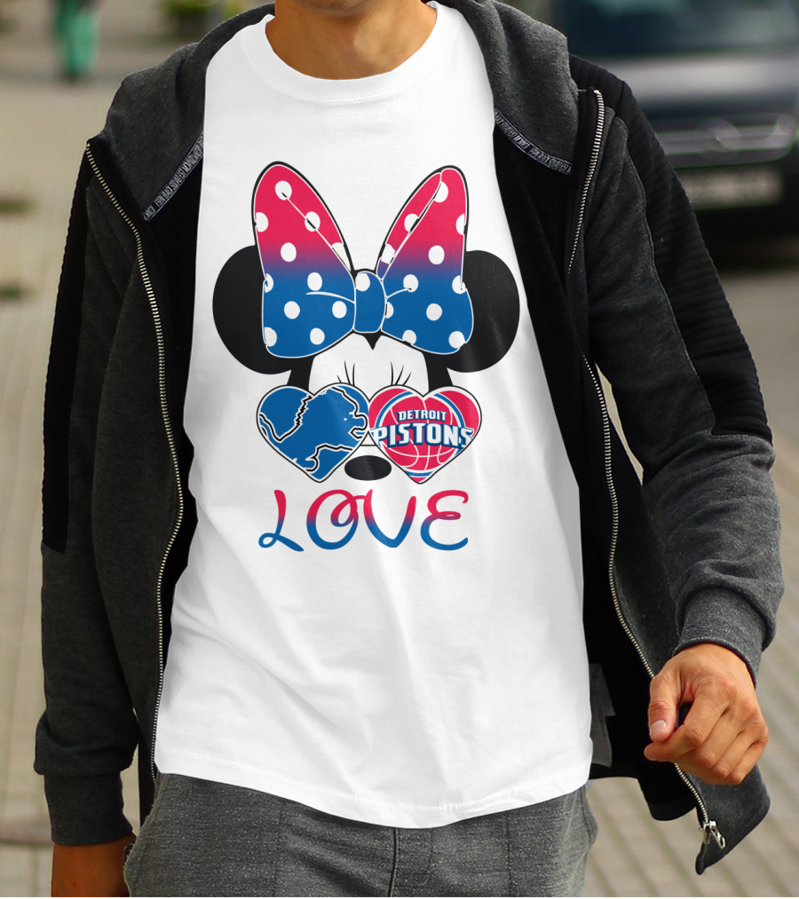 Detroit Pistons Lions Minnie Love T-Shirt