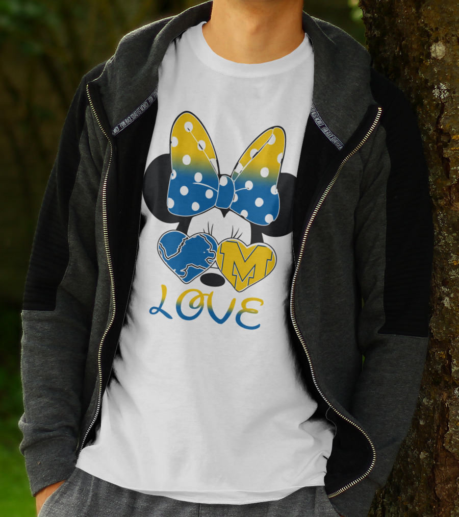 Minnie Bow Lions Michigan Love T-Shirt