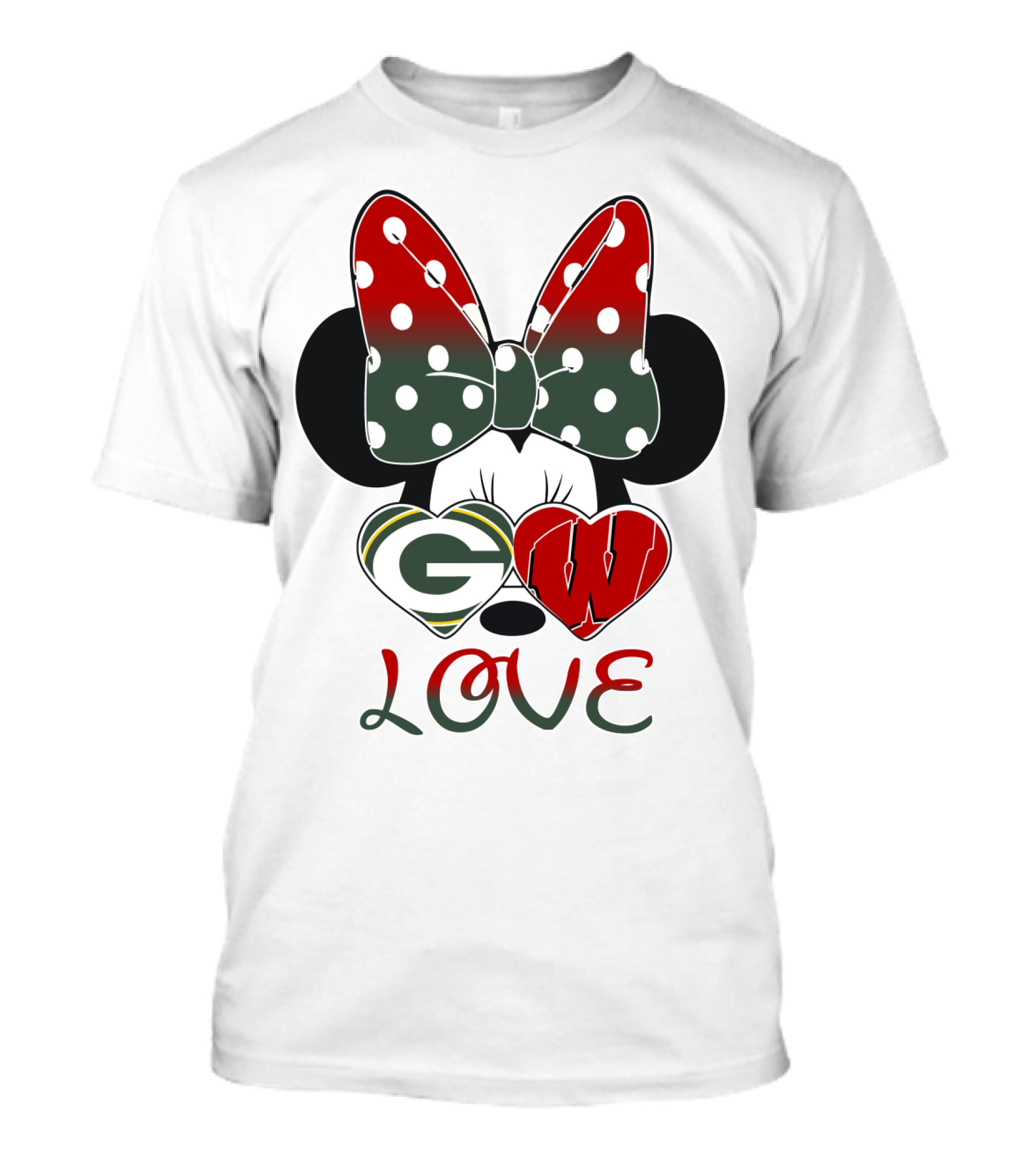 Minnie Mouse Packers Badgers Love T-Shirt