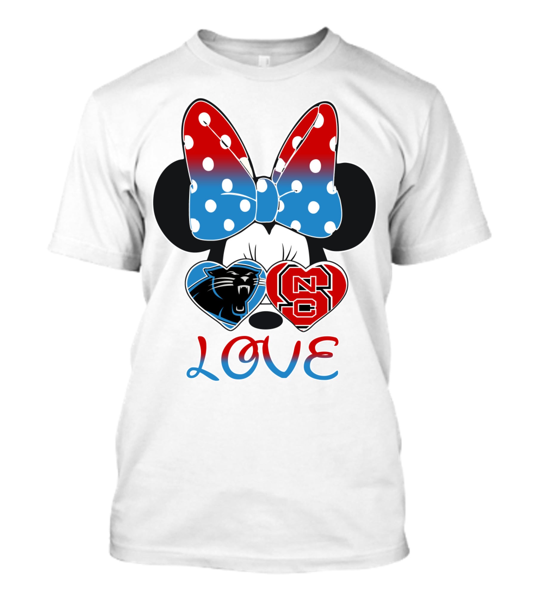 Minnie Bow Panthers Nc State Love T-Shirt
