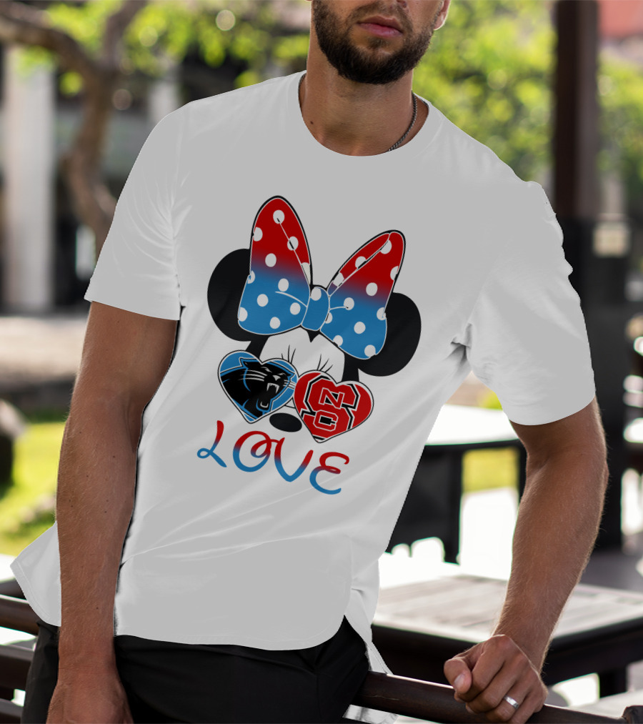 Minnie Bow Panthers Nc State Love T-Shirt