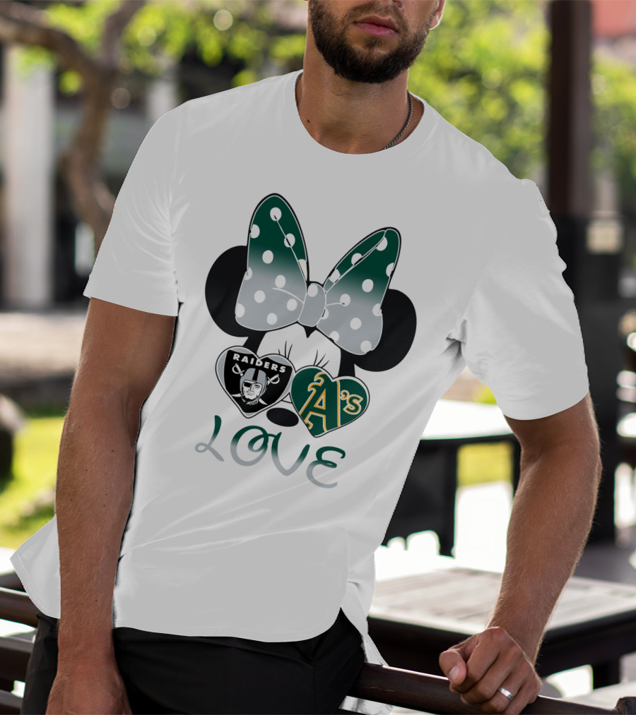 Raiders A's Love Minnie Mouse Bow T-Shirt