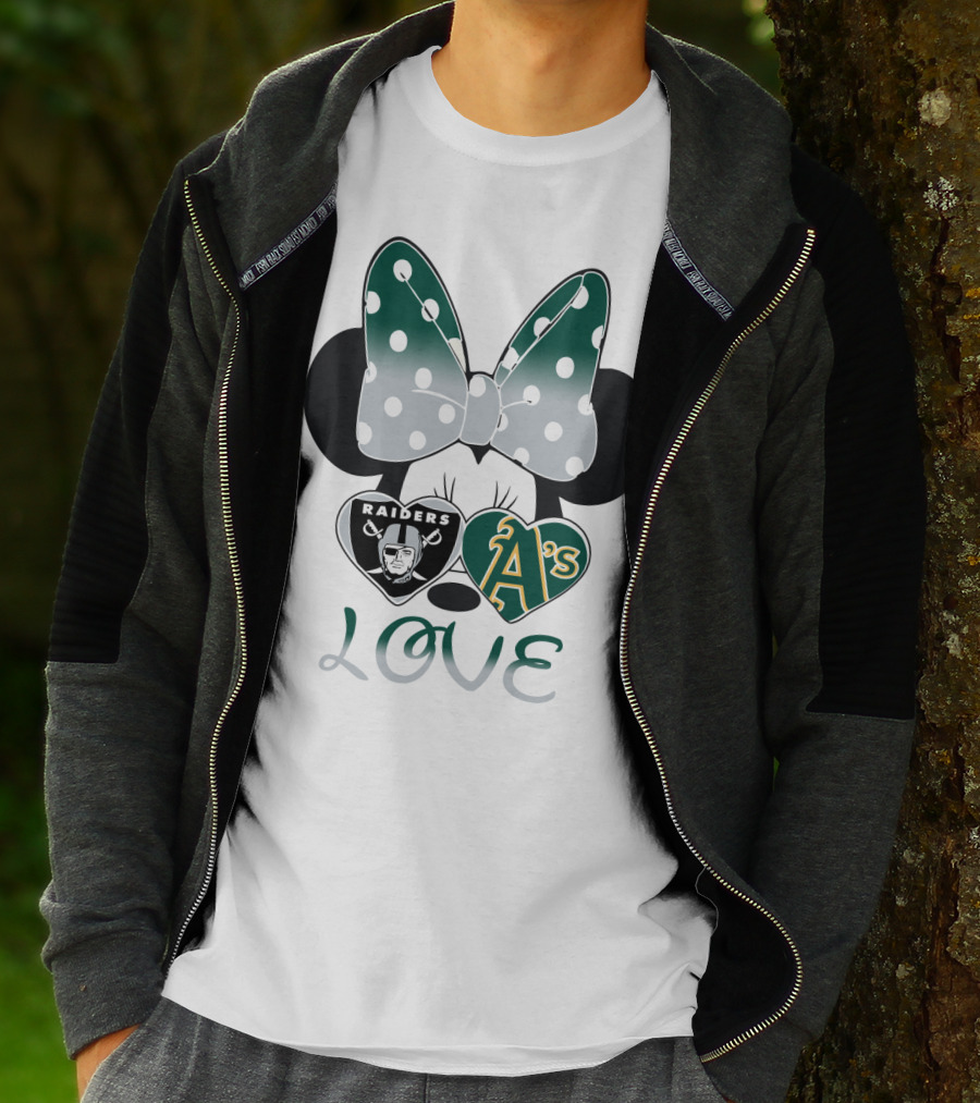 Raiders A's Love Minnie Mouse Bow T-Shirt