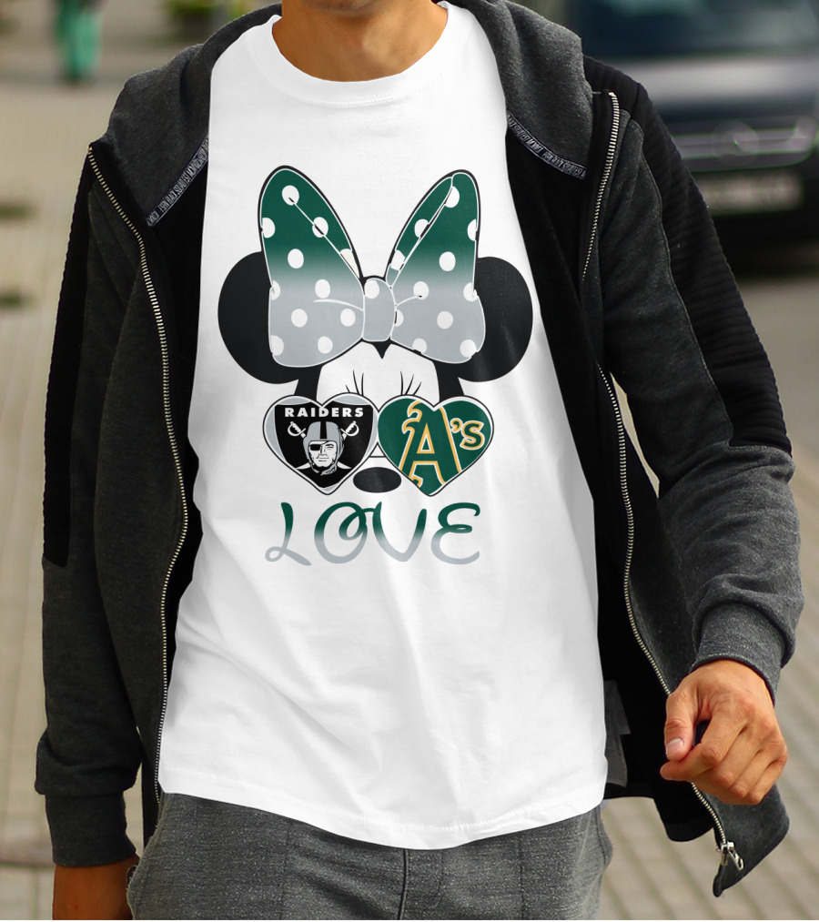 Raiders A's Love Minnie Mouse Bow T-Shirt