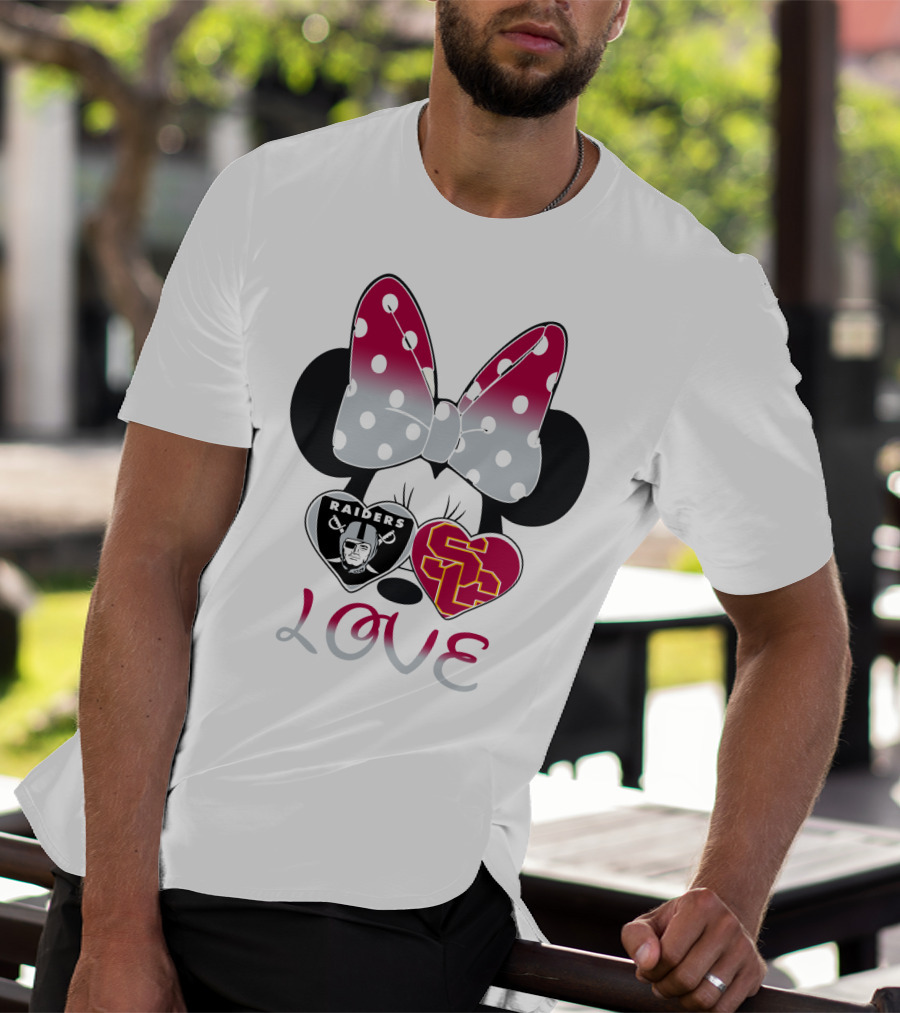 Minnie Mouse Bow Raiders Usc Love T-Shirt