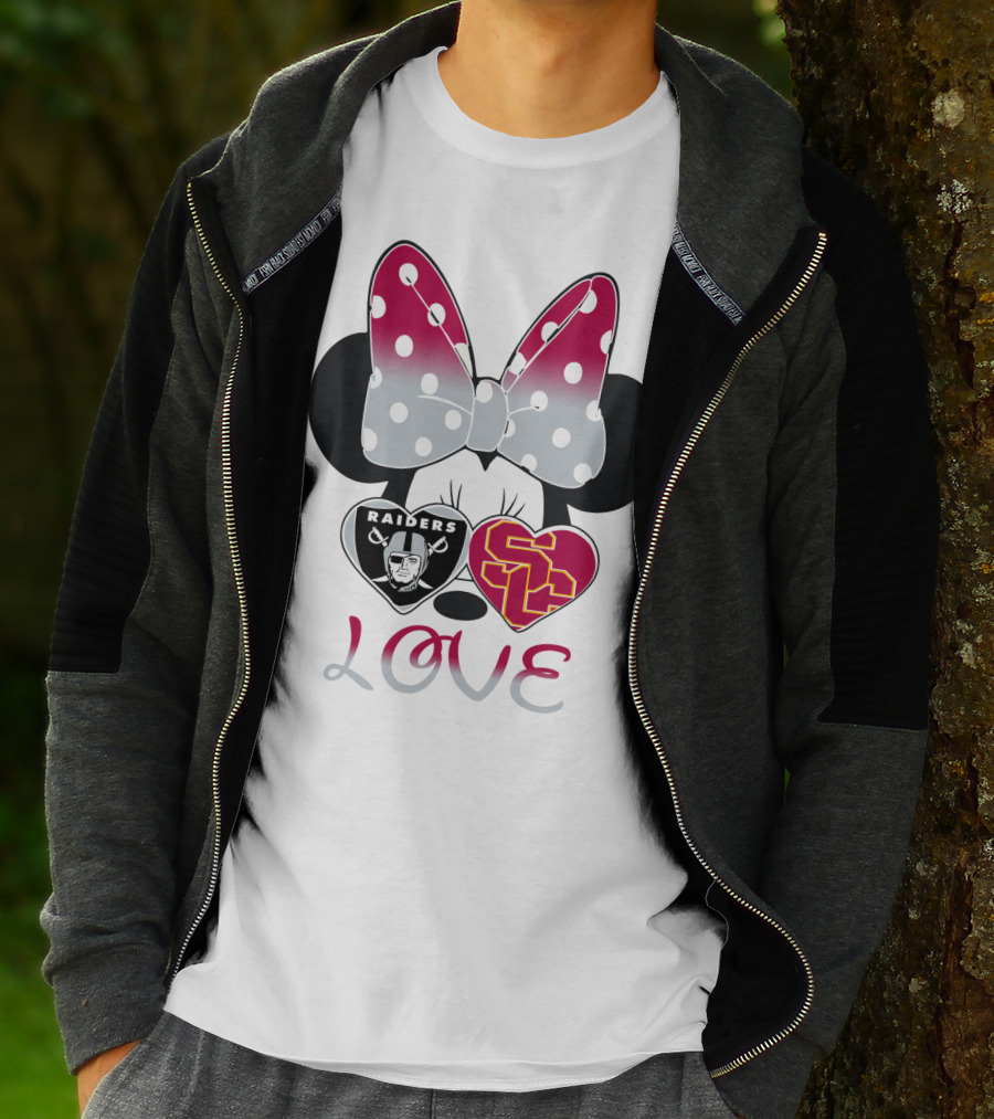 Minnie Mouse Bow Raiders Usc Love T-Shirt