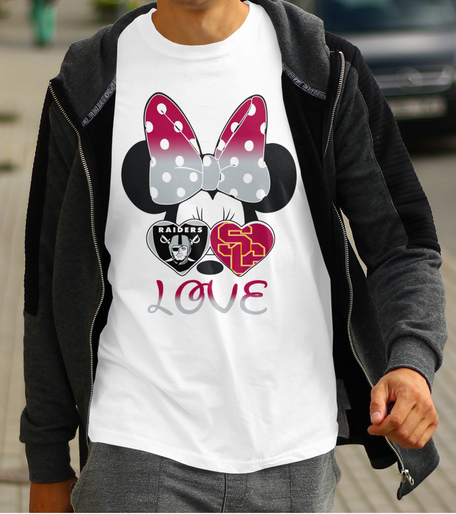 Minnie Mouse Bow Raiders Usc Love T-Shirt