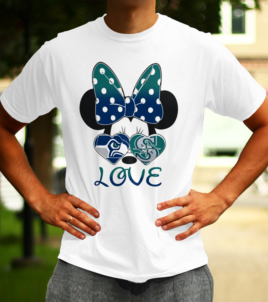 Love Minnie Mouse Seahawk Mariners T-Shirt