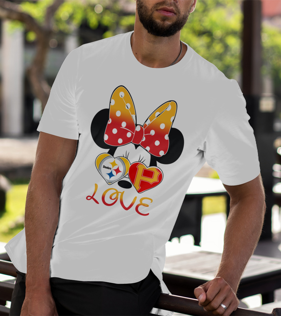 Steelers Pirates Minnie Mouse Love T-Shirt