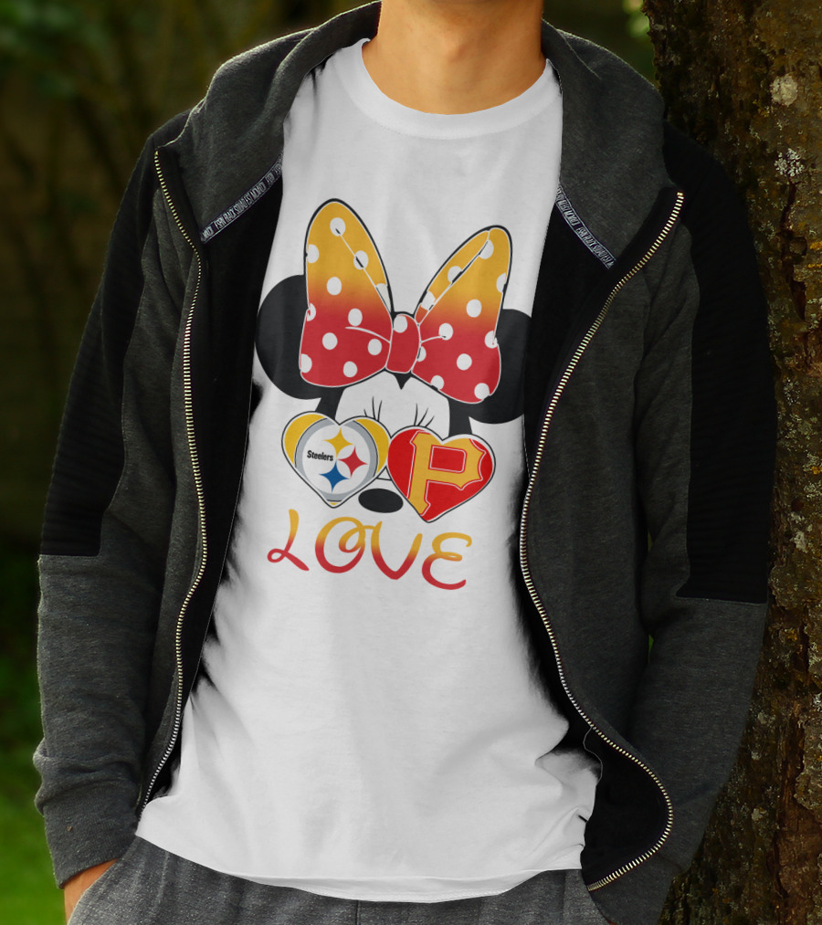 Steelers Pirates Minnie Mouse Love T-Shirt
