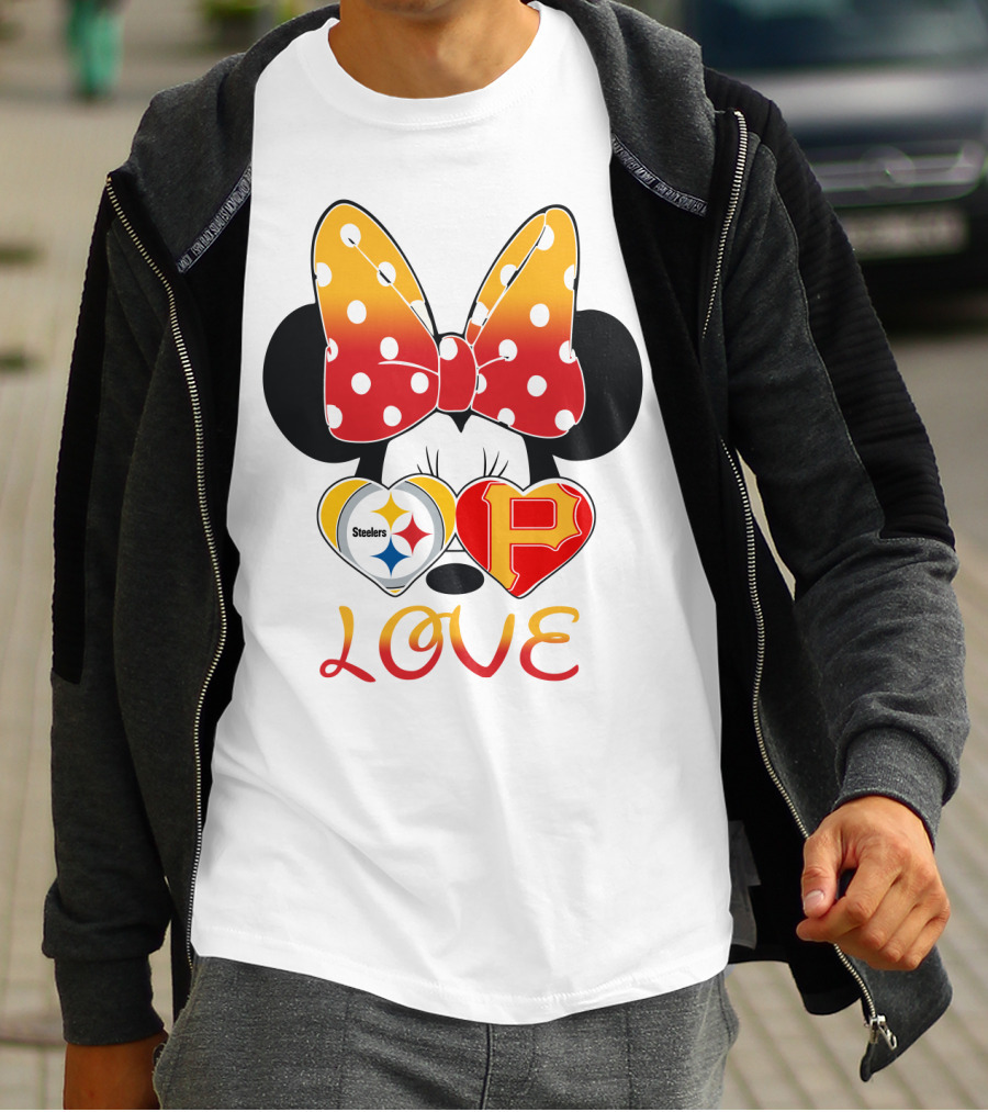 Steelers Pirates Minnie Mouse Love T-Shirt