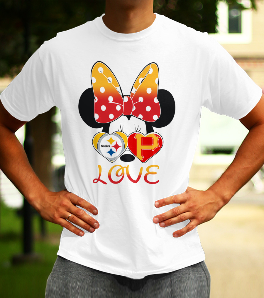 Steelers Pirates Minnie Mouse Love T-Shirt