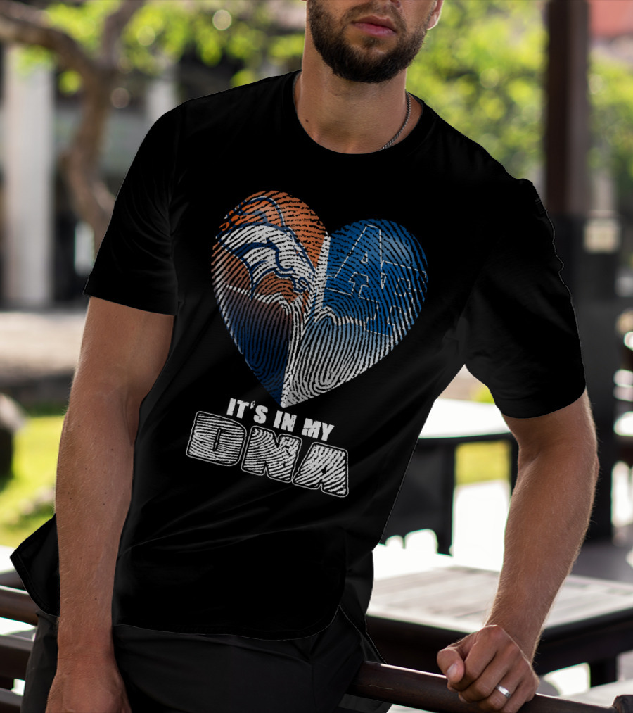 It's In My Dna Broncos Air Force Heart Fingerprint T-Shirt