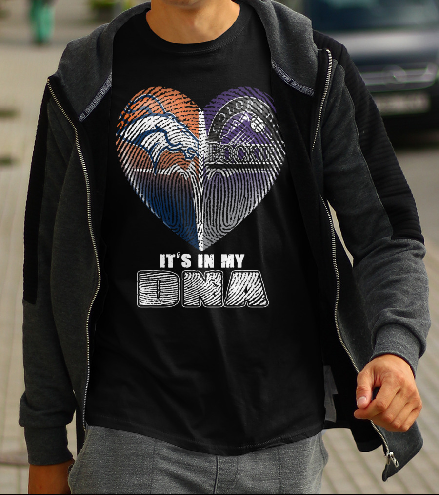 It's In My Dna Broncos Rockies Heart T-Shirt