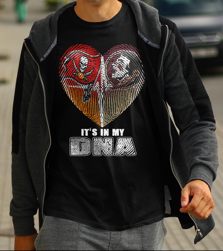 It's In My Dna Buccaneers Seminoles Heart T-Shirt