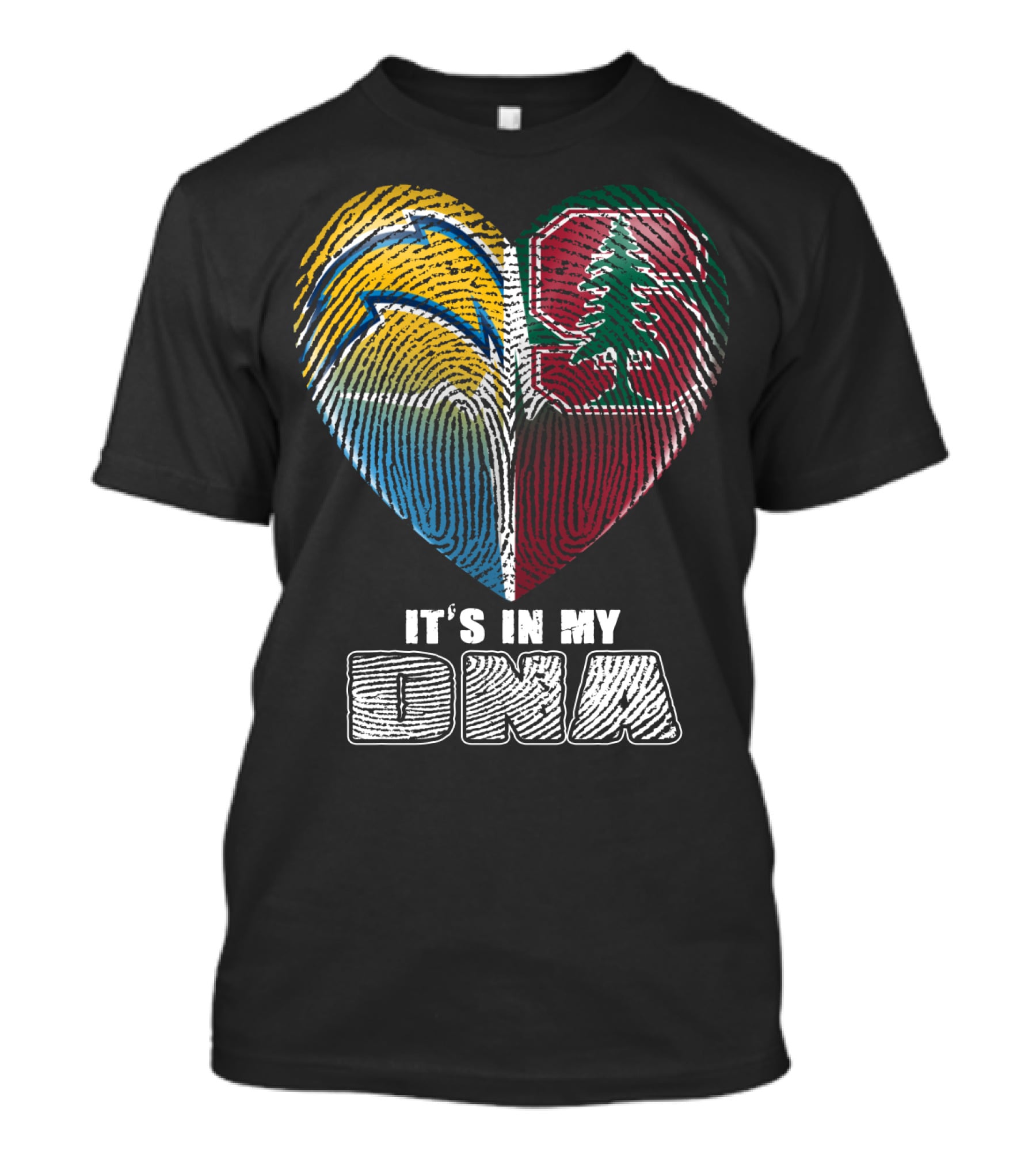 It's In My Dna Chargers Stanford Heart T-Shirt