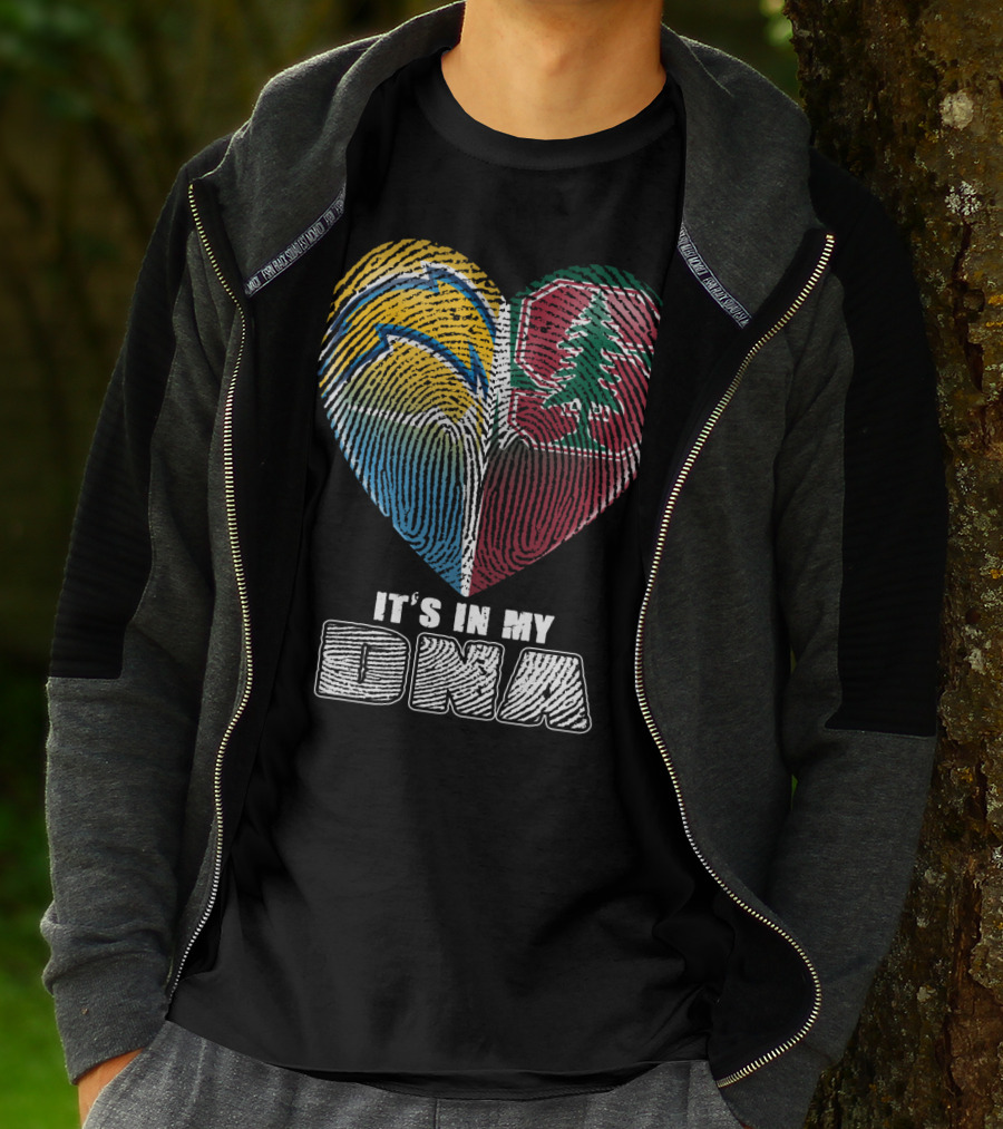 It's In My Dna Chargers Stanford Heart T-Shirt