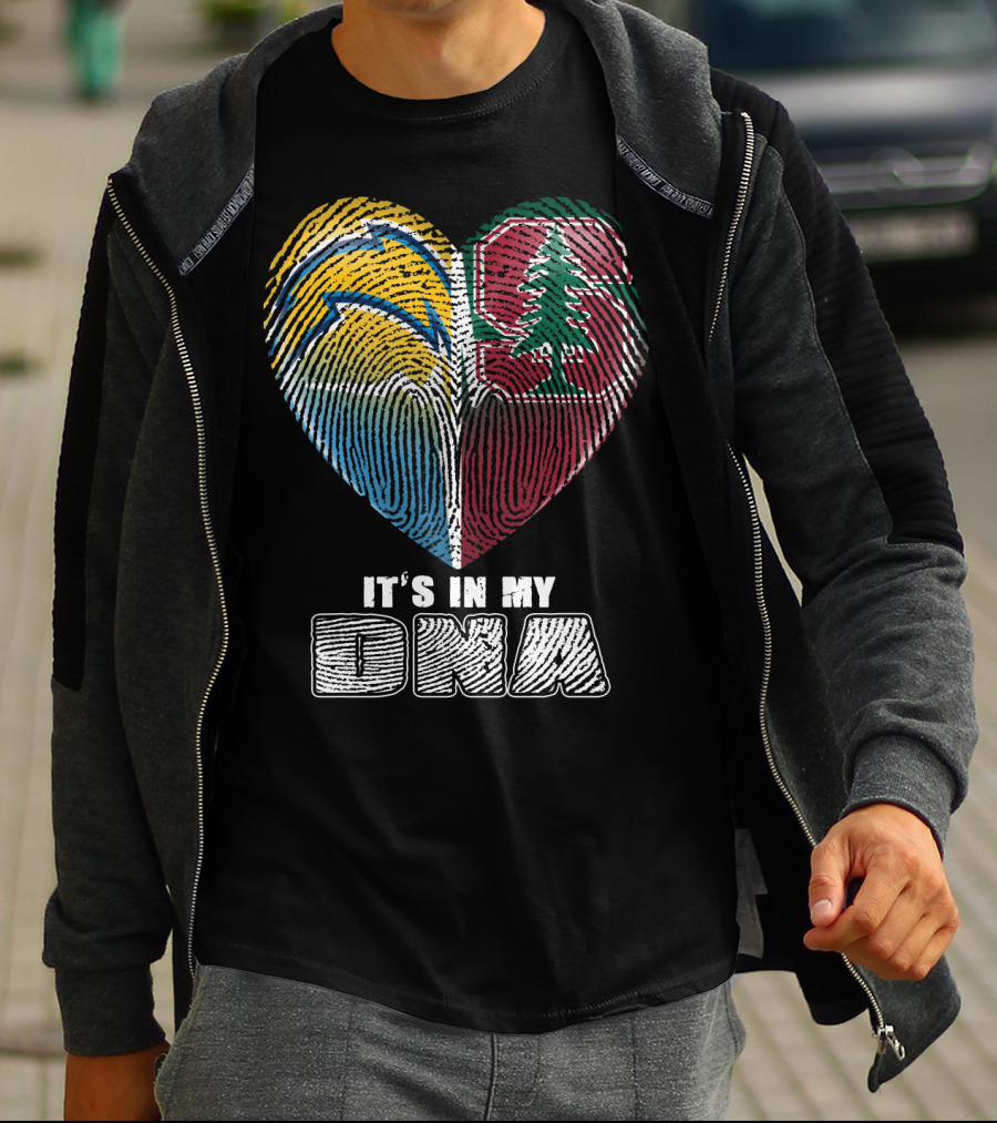 It's In My Dna Chargers Stanford Heart T-Shirt