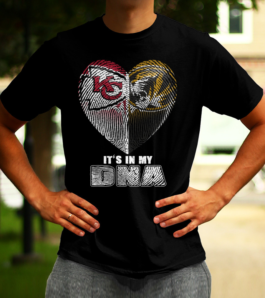 It's In My Dna Kc Chiefs Heartprint Tigers Fan Pride T-Shirt